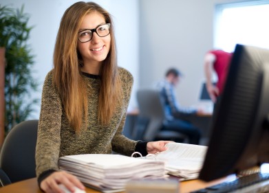 young female office worker